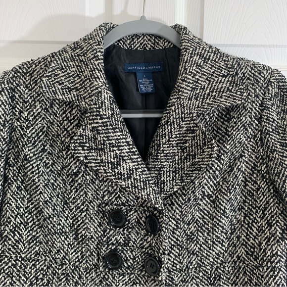 Garfield & Marks tweed chevron snap Blazer/Jacket Small - Picture 10 of 11